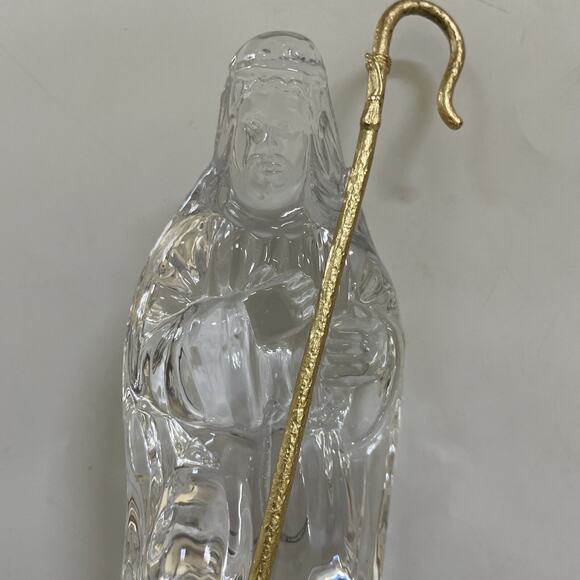 Gorham Crystal Nativity Holy Family 3 Piece Figurine Set with Original Box - Picture 4 of 14